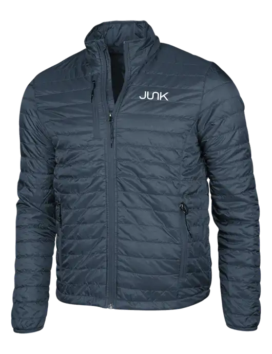 Navy Puffy Packable Jacket w/Junk Logo