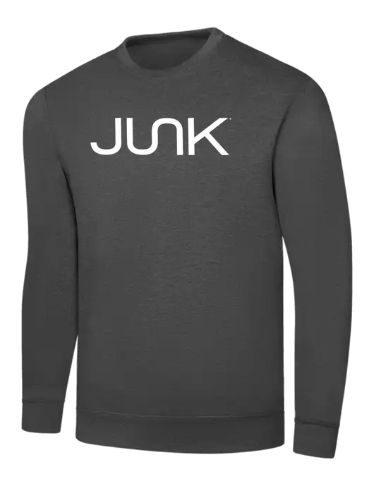 Charcoal 7.8 oz Ring Spun Crew Sweatshirt w/Junk Logo