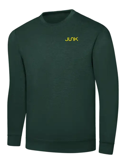Dark Green 7.8 oz Ring Spun Crew Sweatshirt w/Junk Logo