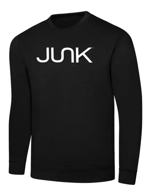 Black 7.8 oz Ring Spun Crew Sweatshirt w/Junk Logo