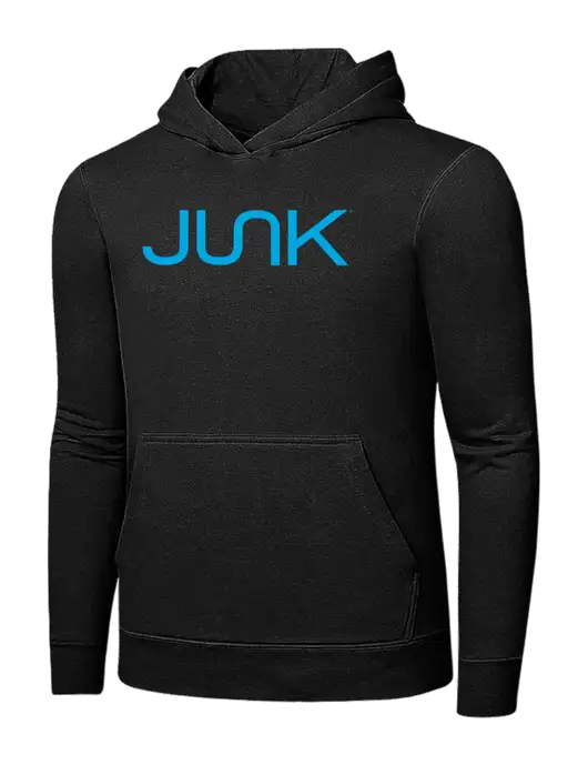 Jet Black 7.8 oz Ring Spun Hooded Sweatshirt w/Junk Logo