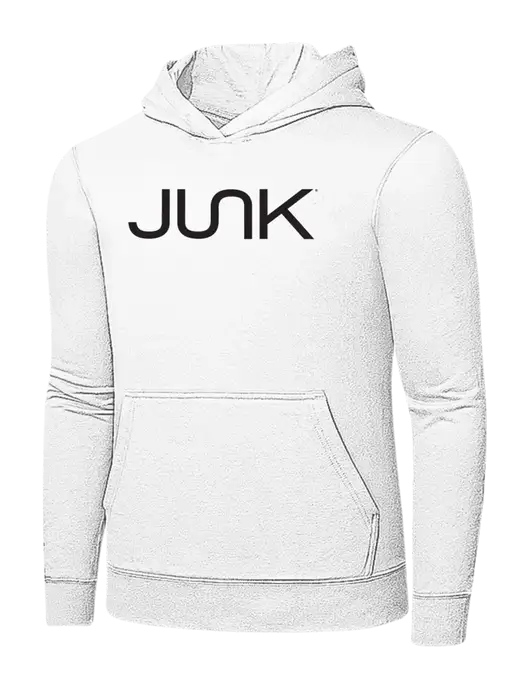 White 7.8 oz Ring Spun Hooded Sweatshirt w/Junk Logo