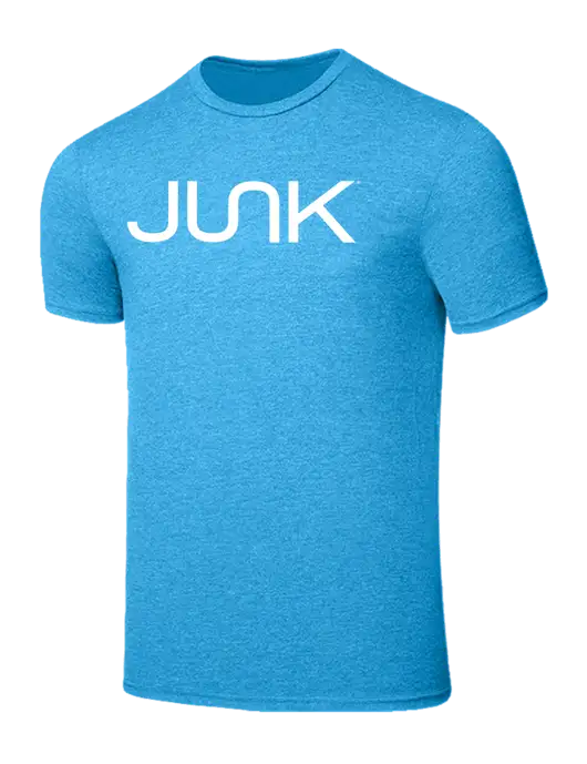 Seriously Soft Heathered Sapphire Blue T-Shirt w/Junk Logo