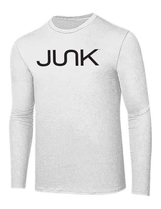 Ring Spun White 4.5 oz Long Sleeve T-Shirt w/Junk Logo