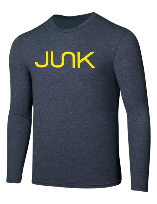 Seriously Soft Heathered Navy Long Sleeve T-Shirt w/Junk Logo