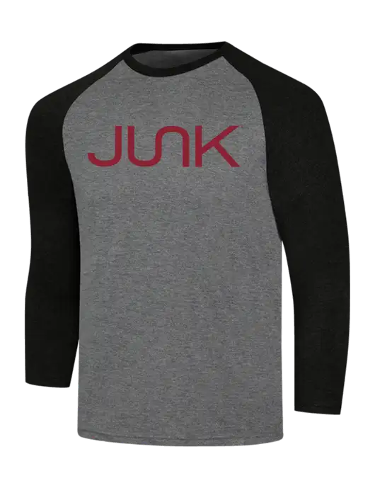 Simply Soft 3/4 Sleeve Black Frost/Grey Frost Ring Spun Cotton T-Shirt w/Junk Logo