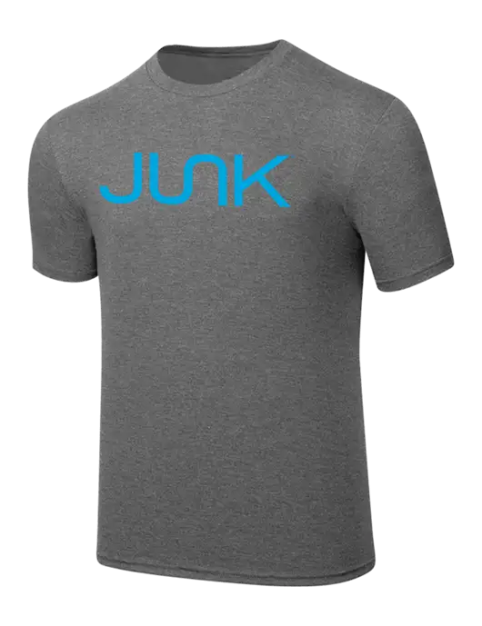 Simply Soft Heathered Medium Grey 4.5oz  Poly/Combed Ring Spun Cotton T-Shirt w/Junk Logo