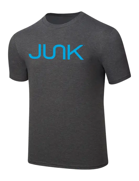 Simply Soft Heathered Charcoal 4.5oz  Poly/Combed Ring Spun Cotton T-Shirt w/Junk Logo