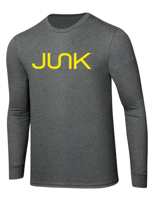 Simply Soft Long Sleeve Medium Grey Frost 4.5 oz, Poly/Combed Ring Spun Cotton T-Shirt w/Junk Logo