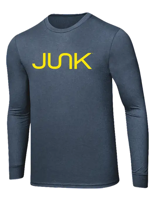 Simply Soft Long Sleeve Navy Frost 4.5 oz, Poly/Combed Ring Spun Cotton T-Shirt w/Junk Logo
