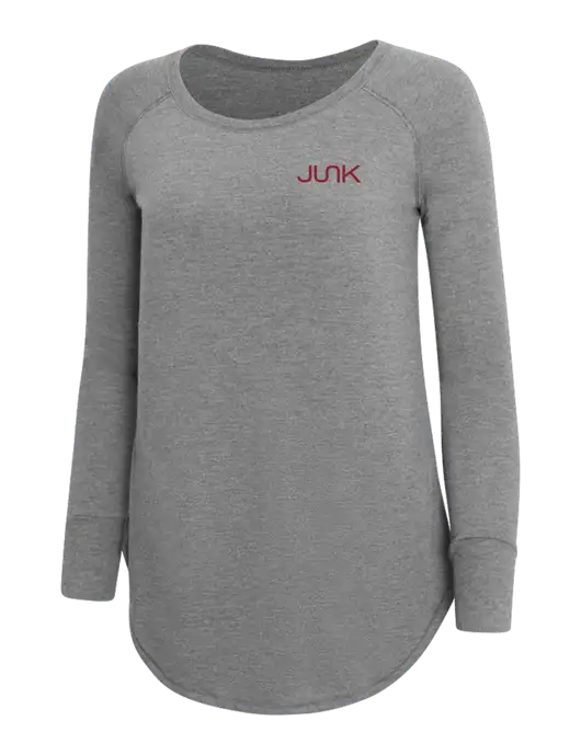 Womens Perfect Wide Collar Tunic Tri-Blend Grey Frost 4.5 oz T-Shirt w/Junk Logo