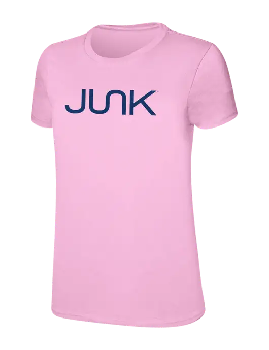 Womens Ring Spun Candy Pink 4.5 oz T-Shirt w/Junk Logo