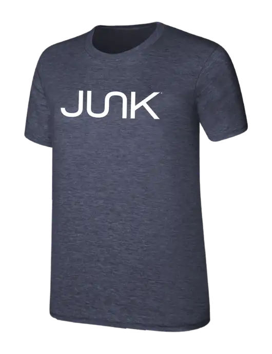 Womens Ring Spun Heather Navy 4.5 oz T-Shirt w/Junk Logo