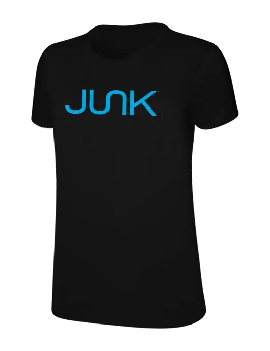 Womens Ring Spun Jet Black 4.5 oz T-Shirt w/Junk Logo