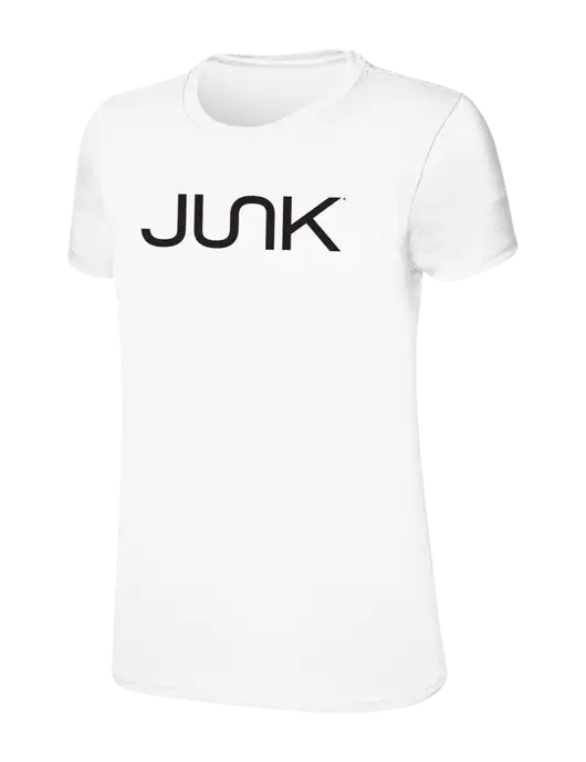 Womens Ring Spun White 4.5 oz T-Shirt w/Junk Logo