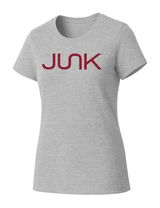 Womens Seriously Soft Light Heathered Grey T-Shirt w/Junk Logo