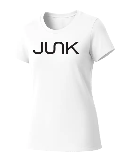 Womens Seriously Soft White T-Shirt w/Junk Logo