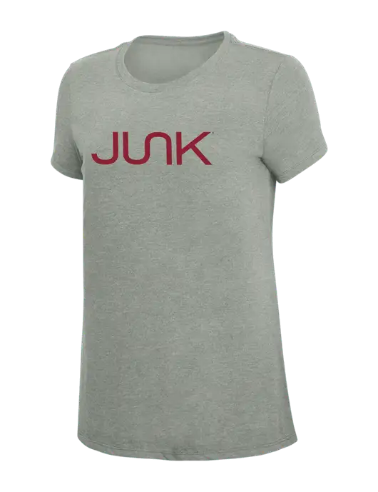 Womens Simply Soft Grey Frost 4.5oz  Poly/Combed Ring Spun Cotton T-Shirt w/Junk Logo