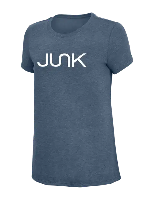 Womens Simply Soft Navy Frost 4.5oz  Poly/Combed Ring Spun Cotton T-Shirt w/Junk Logo