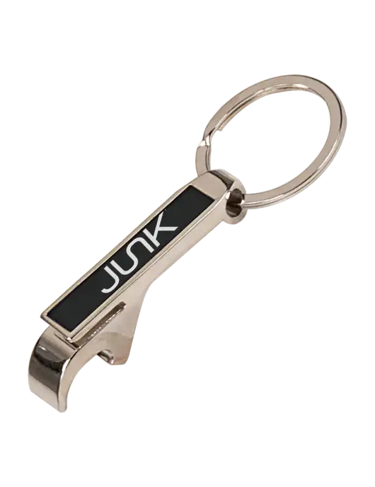 Black Bottle Opener Keychain w/Junk Logo