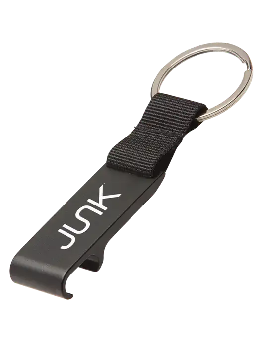 Black Bottle Opener & Key Ring w/Junk Logo