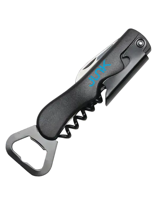 Sleek Black Bottle Opener w/Junk Logo