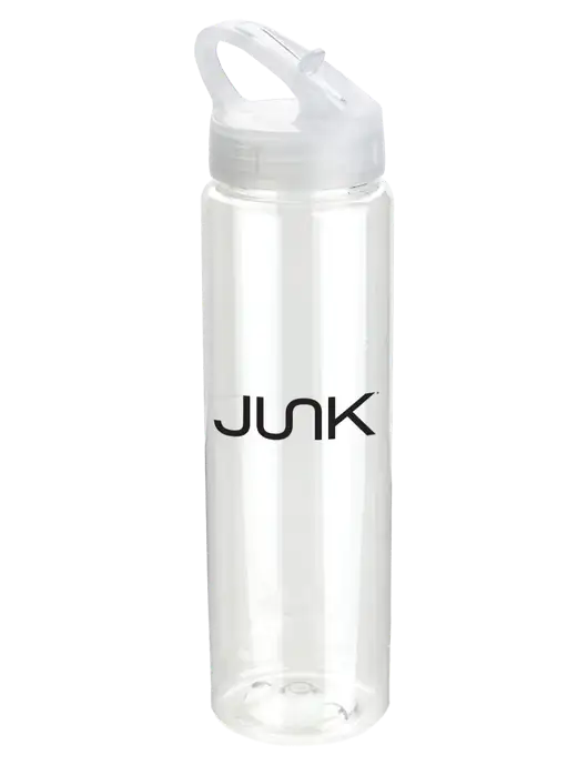 Buddy Clear 32 oz PET Bottle with Flip Lid w/Junk Logo