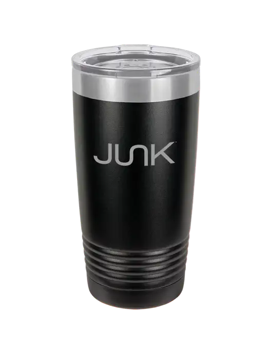 Polar Camel 20 oz Powder Coated Black Vacuum Insulated Tumbler w/Junk Logo