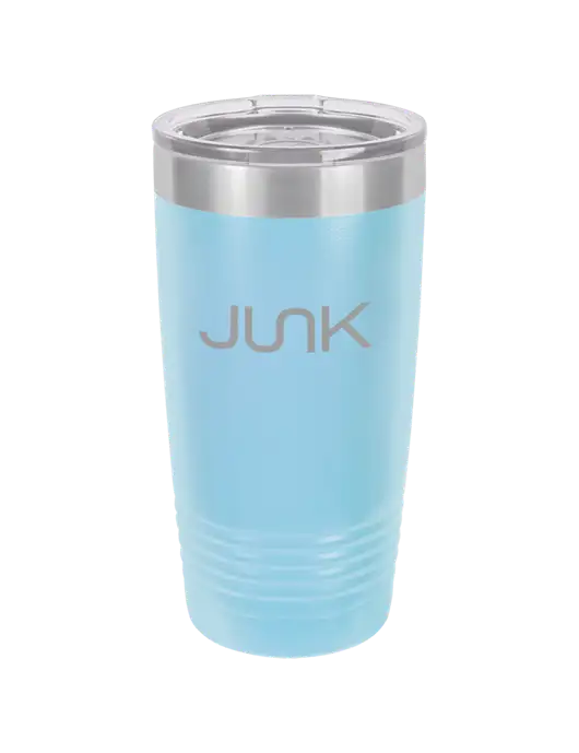 Polar Camel 20 oz Powder Coated Light Blue Vacuum Insulated Tumbler w/Junk Logo