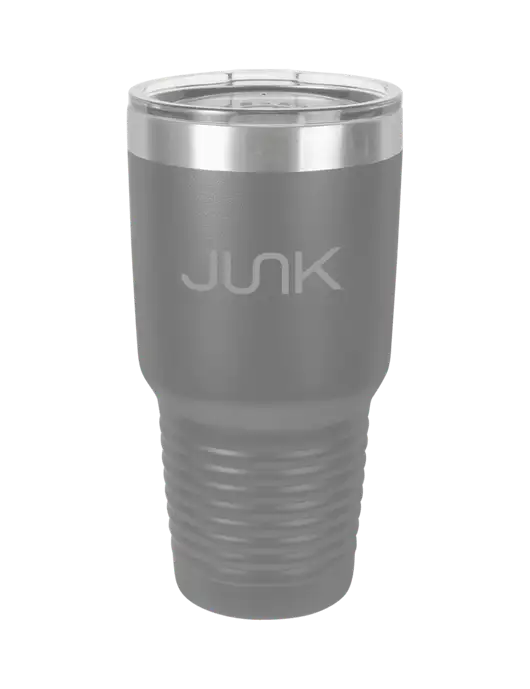 Polar Camel 30 oz Powder Coated Grey Vacuum Insulated Tumbler w/Junk Logo