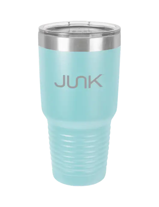 Polar Camel 30 oz Powder Coated Light Blue Vacuum Insulated Tumbler w/Junk Logo