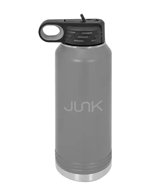 Polar Camel 32 oz Powder Coated Grey Vacuum Insulated Water Bottle w/Junk Logo