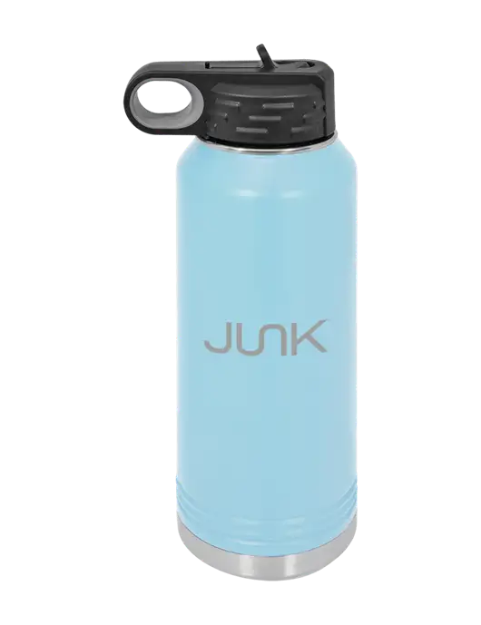 Polar Camel 32 oz Powder Coated Light Blue Vacuum Insulated Water Bottle w/Junk Logo
