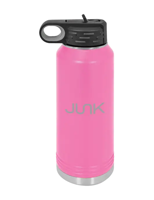 Polar Camel 32 oz Powder Coated Pink Vacuum Insulated Water Bottle w/Junk Logo