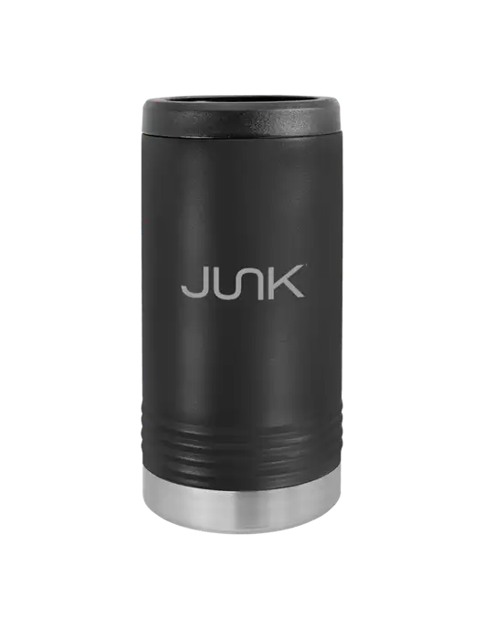 Polar Camel Powder Coated Black Vacuum Insulated Slim Beverage Holder w/Junk Logo