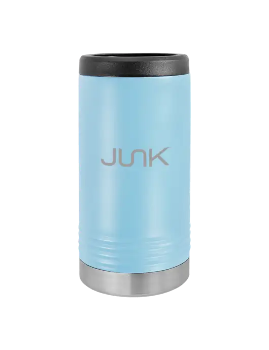 Polar Camel Powder Coated Light Blue Vacuum Insulated Slim Beverage Holder w/Junk Logo