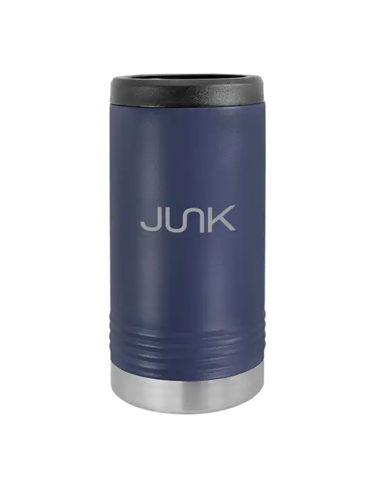 Polar Camel Powder Coated Navy Vacuum Insulated Slim Beverage Holder w/Junk Logo