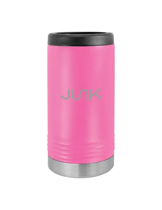 Polar Camel Powder Coated Pink Vacuum Insulated Slim Beverage Holder w/Junk Logo