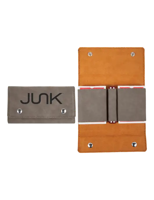 Grey Leatherette Card & Dice Set w/Junk Logo