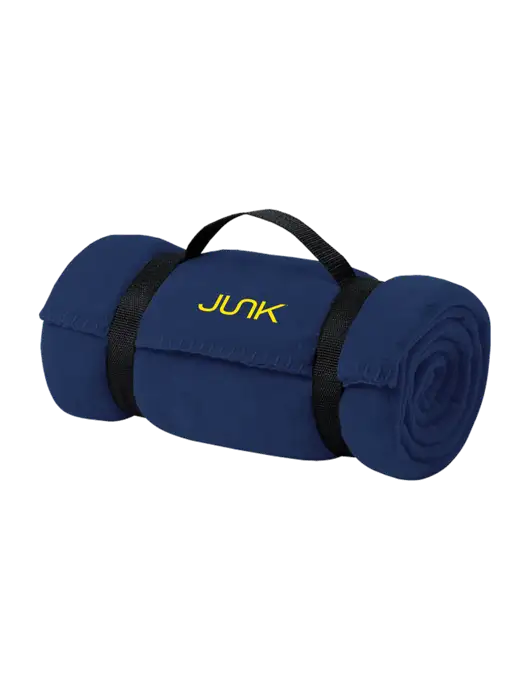 Casual Navy Fleece Blanket With Strap  w/Junk Logo