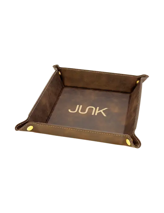 Rustic Leatherette Valet Tray, 6 x 6 w/Junk Logo