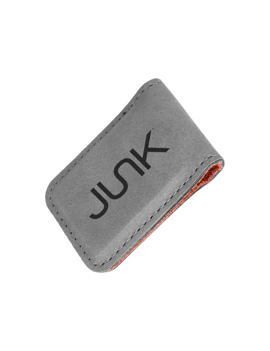 Gray Leatherette Money Clip w/Junk Logo
