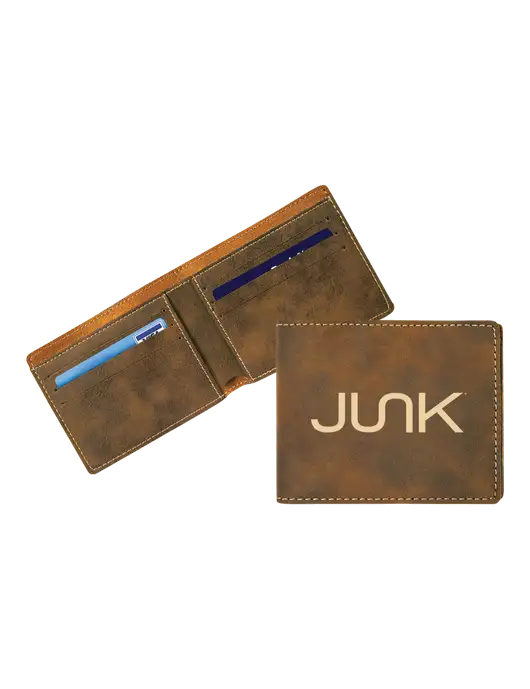 Rustic Leatherette Bifold Wallet w/Junk Logo