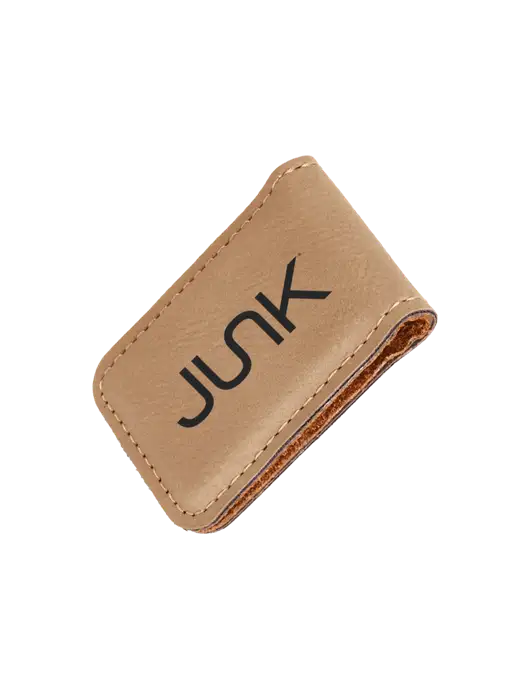 Tan Leatherette Money Clip w/Junk Logo