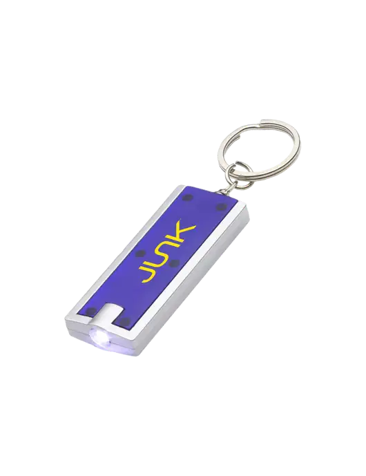 Simple Touch Blue LED Keychain w/Junk Logo