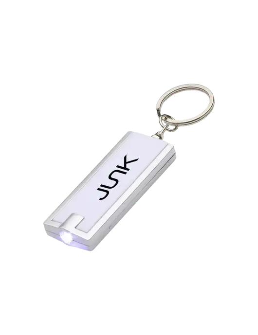 Simple Touch White LED Keychain w/Junk Logo