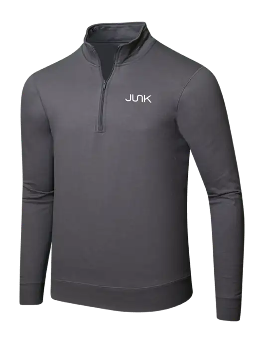 Charcoal 8.5 oz Ring Spun 1/4 Zip Pullover Sweatshirt w/Junk Logo