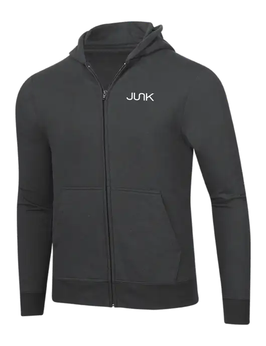 Charcoal 8.5 oz Ring Spun Zip Hooded Sweatshirt w/Junk Logo