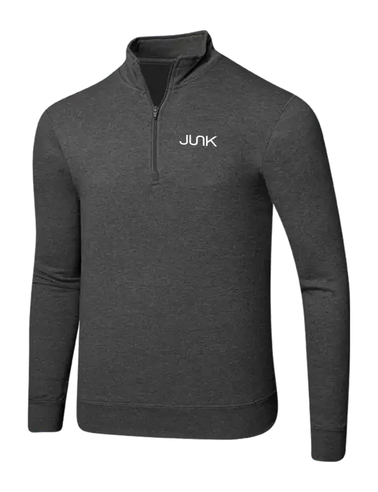 Dark Heather Grey 8.5 oz Ring Spun 1/4 Zip Pullover Sweatshirt w/Junk Logo