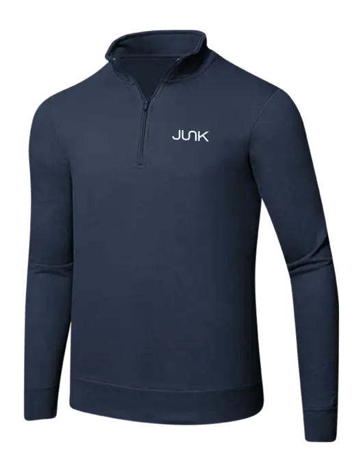 Team Navy 8.5 oz Ring Spun 1/4 Zip Pullover Sweatshirt w/Junk Logo